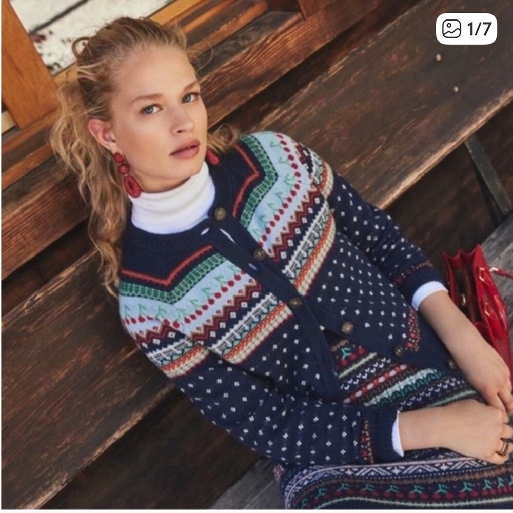 J.Crew Fair Isle Cardigan Sweater XXS
